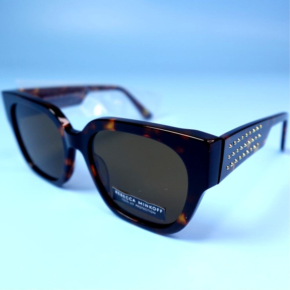 Rebecca Minkoff Sunglasses Mazey Black Studded Tortoiseshell 100% UV Protection